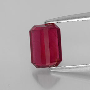 Rubino naturale rosso da 1,48 ct, taglio smeraldo, SI