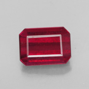 Rubino naturale rosso da 1,53 ct, taglio smeraldo, SI