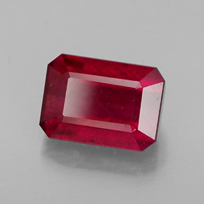 Rubino naturale rosso da 1,70 ct, taglio smeraldo, SI