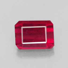 Rubino naturale rosso da 1,73 ct, taglio smeraldo, SI