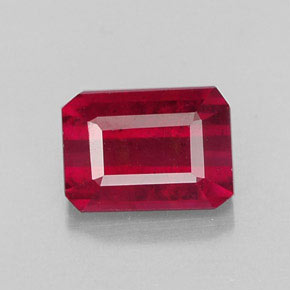 Rubino naturale rosso da 1,59 ct, taglio smeraldo, SI