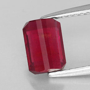 Rubino naturale rosso da 1,59 ct, taglio smeraldo, SI