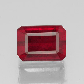 Rubino naturale rosso da 1,78 ct, taglio smeraldo, SI