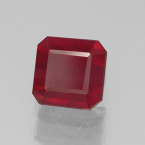 Rubino naturale rosso da 1,75 ct, taglio smeraldo, SI