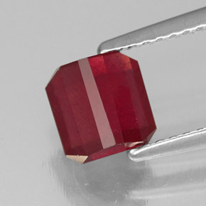 Rubino naturale rosso da 1,75 ct, taglio smeraldo, SI
