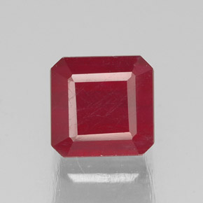 Rubino naturale rosso da 1,92 ct, taglio smeraldo, SI