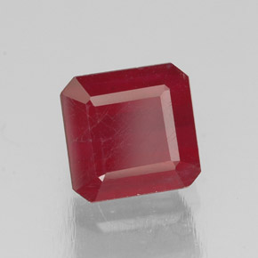 Rubino naturale rosso da 1,92 ct, taglio smeraldo, SI