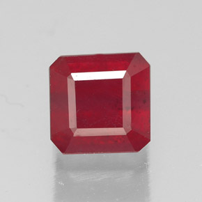 Rubino naturale rosso da 1,92 ct, taglio smeraldo, SI