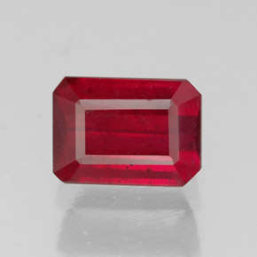 Rubino naturale rosso da 1,69 ct, taglio smeraldo, SI