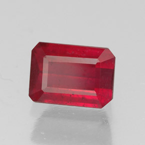 Rubino naturale rosso da 1,69 ct, taglio smeraldo, SI