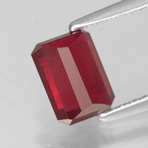 Rubino naturale rosso da 1,69 ct, taglio smeraldo, SI