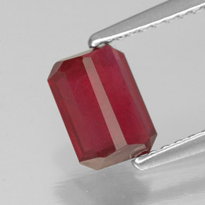 Rubino naturale rosso da 1,48 ct, taglio smeraldo, SI