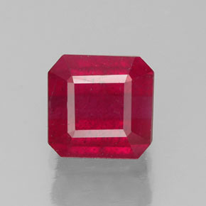Rubino naturale rosso da 1,48 ct, taglio smeraldo, SI