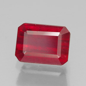 Rubino naturale rosso da 1,64 ct, taglio smeraldo, SI