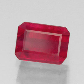 Rubino naturale rosso da 1,69 ct, taglio smeraldo, SI