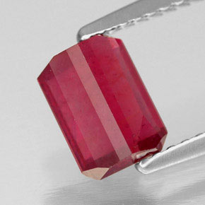 Rubino naturale rosso da 1,69 ct, taglio smeraldo, SI
