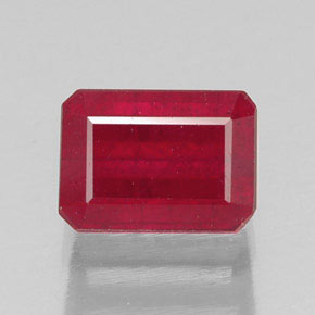 Rubino naturale rosso da 1,87 ct, taglio smeraldo, SI