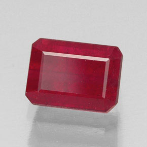 Rubino naturale rosso da 1,87 ct, taglio smeraldo, SI