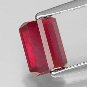 Rubino naturale rosso da 1,87 ct, taglio smeraldo, SI