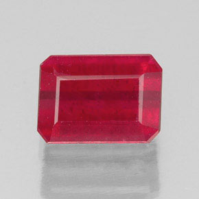 Rubino naturale rosso da 1,73 ct, taglio smeraldo, SI