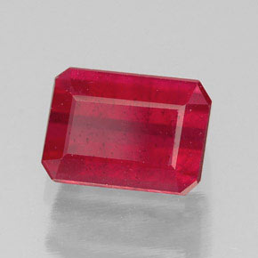 Rubino naturale rosso da 1,73 ct, taglio smeraldo, SI