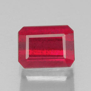 Rubino naturale rosso da 1,80 ct, taglio smeraldo, SI