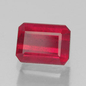 Rubino naturale rosso da 1,80 ct, taglio smeraldo, SI