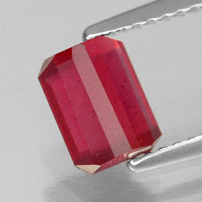 Rubino naturale rosso da 1,80 ct, taglio smeraldo, SI