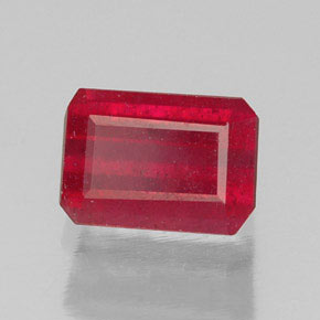 Rubino naturale rosso da 1,56 ct, taglio smeraldo, SI