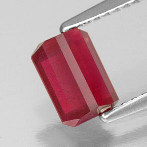Rubino naturale rosso da 1,56 ct, taglio smeraldo, SI