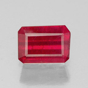 Rubino naturale rosso da 1,17 ct, taglio smeraldo, SI