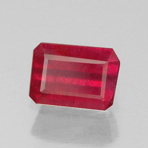 Rubino naturale rosso da 1,17 ct, taglio smeraldo, SI
