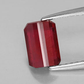 Rubino naturale rosso da 1,43 ct, taglio smeraldo, SI