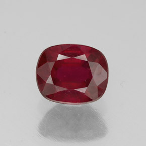 Rubino naturale rosso da 1,49 ct, taglio a cuscino, SI