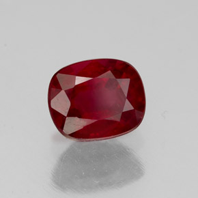 Rubino naturale rosso da 1,49 ct, taglio a cuscino, SI