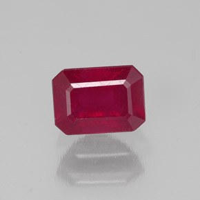Rubino naturale rosso da 1,69 ct, taglio smeraldo, SI