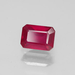 Rubino naturale rosso da 1,57 ct, taglio smeraldo, SI