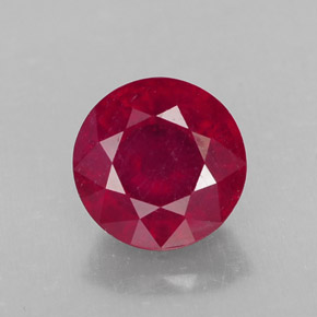 Rubino naturale rosso da 2,82 ct, taglio rotondo, SI