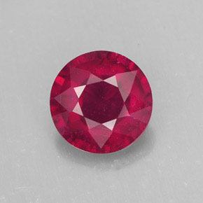 Rubino naturale rosso da 2,36 ct, taglio rotondo, SI