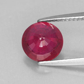 Rubino naturale rosso da 2,36 ct, taglio rotondo, SI