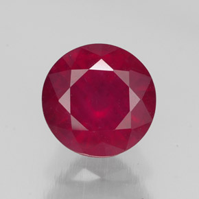 Rubino naturale rosso da 2,59 ct, taglio rotondo, SI