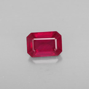 Rubino naturale rosso da 1,32 ct, taglio smeraldo, SI