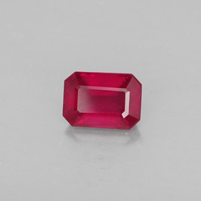 Rubino naturale rosso da 1,32 ct, taglio smeraldo, SI