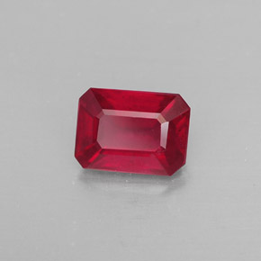 Rubino naturale rosso da 1,38 ct, taglio smeraldo, SI