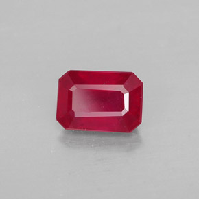 Rubino naturale rosso da 1,40 ct, taglio smeraldo, SI