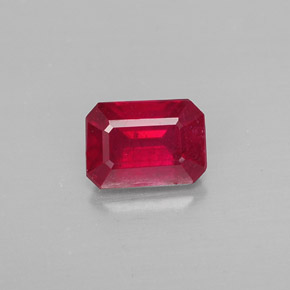 Rubino naturale rosso da 1,25 ct, taglio smeraldo, SI