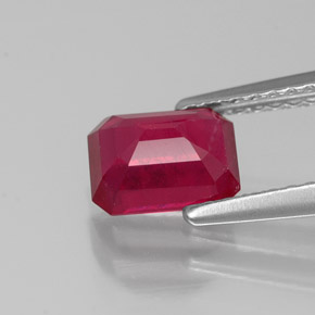 Rubino naturale rosso da 1,44 ct, taglio smeraldo, SI