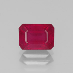 Rubino naturale rosso da 1,56 ct, taglio smeraldo, SI