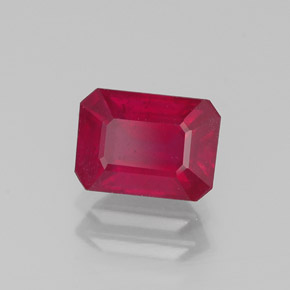 Rubino naturale rosso da 1,56 ct, taglio smeraldo, SI