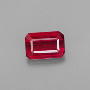 Rubino naturale rosso da 1,18 ct, taglio smeraldo, SI